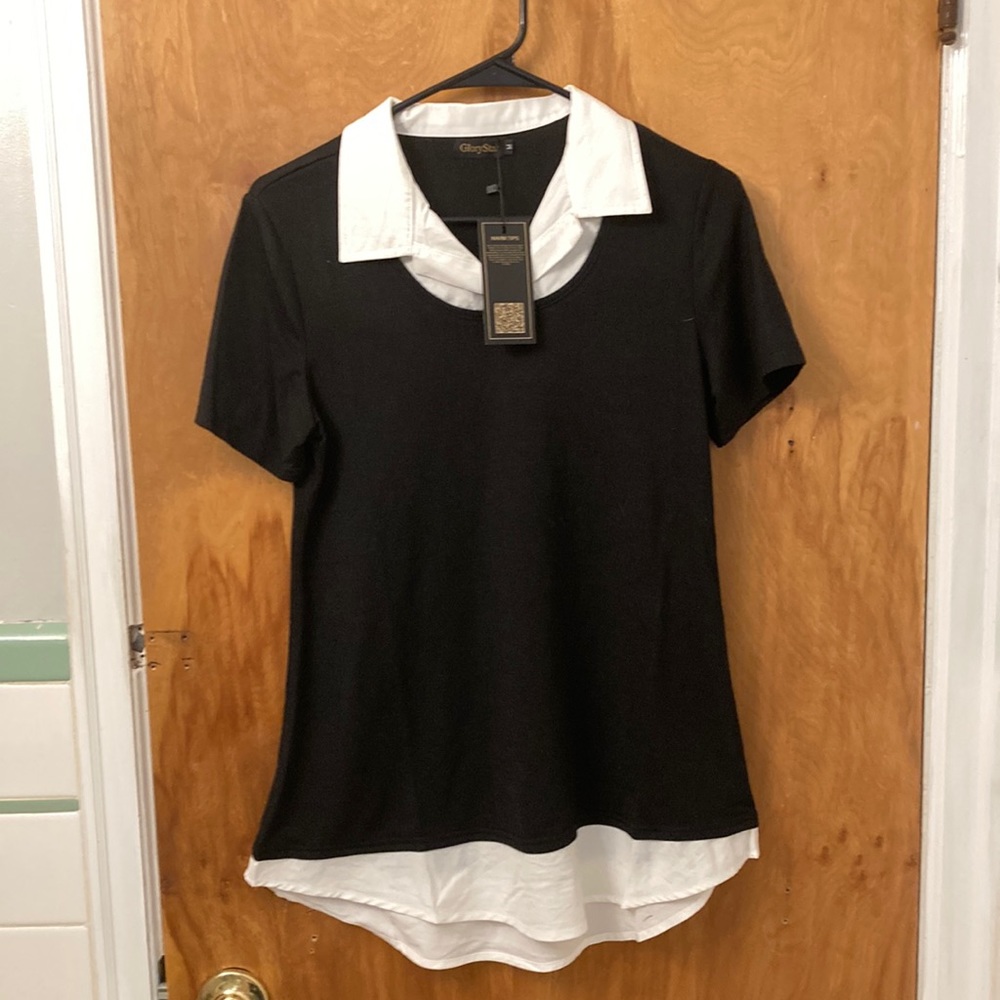 NWT Black and White Top